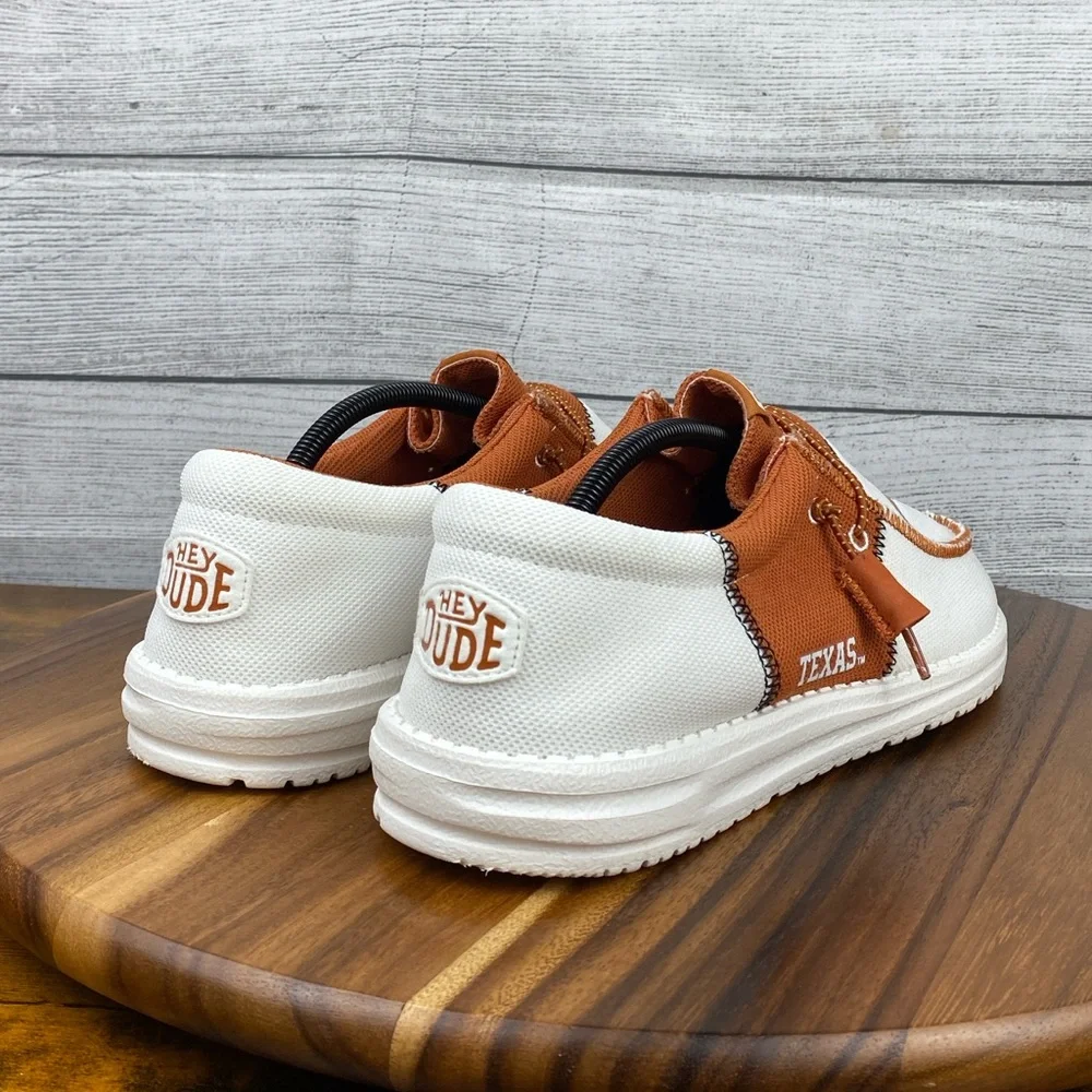 Hey Dude Wally Tri Texas Longhorns Burnt Orange White Loafers Men’s Shoe Size 11